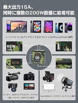 Vマウントバッテリー,機内持ち込み可能 カメラ、撮影ライト、モニター、スマホ用 Amazon | Vマウントバッテリー,機内持ち込み可能 6875mAh(99Wh